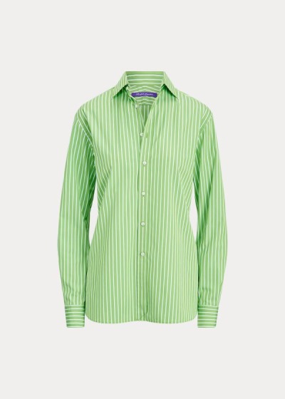 Camisa Ralph Lauren Mujer Verdes / Blancos Rayas - Rowland Boyfriend - UMAZC7514